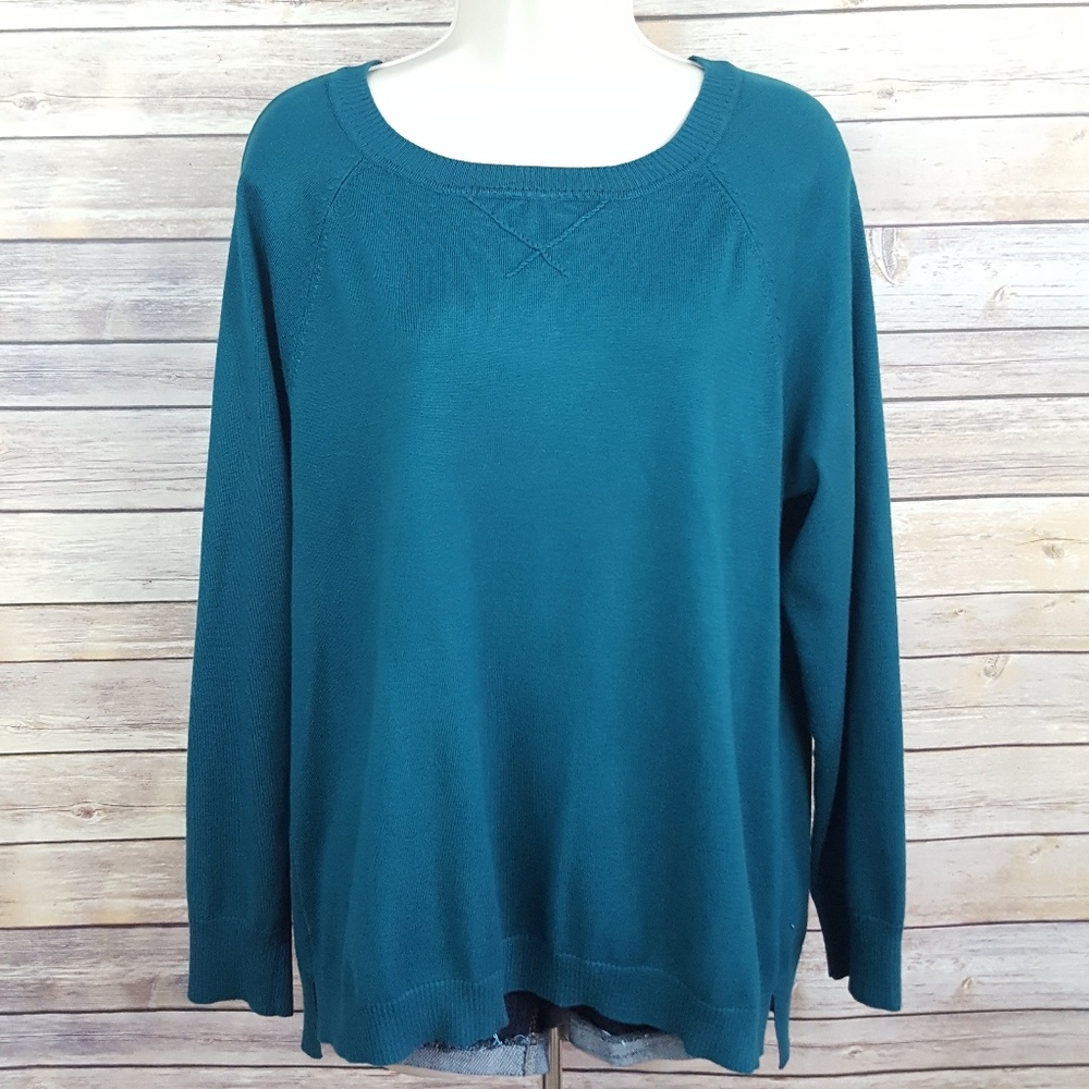 Dress Barn teal blue lightweight sweater